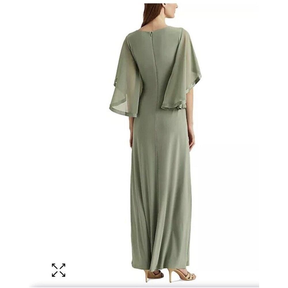 Lauren Ralph Lauren Women's Jersey‎ Three-Quarter-Sleeve Gown (4, Green) - Picture 2 of 9
